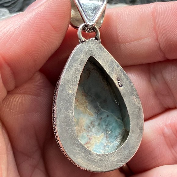 Natural Larimar Stone Jewelry Crystal Pendant - Picture 9 of 9